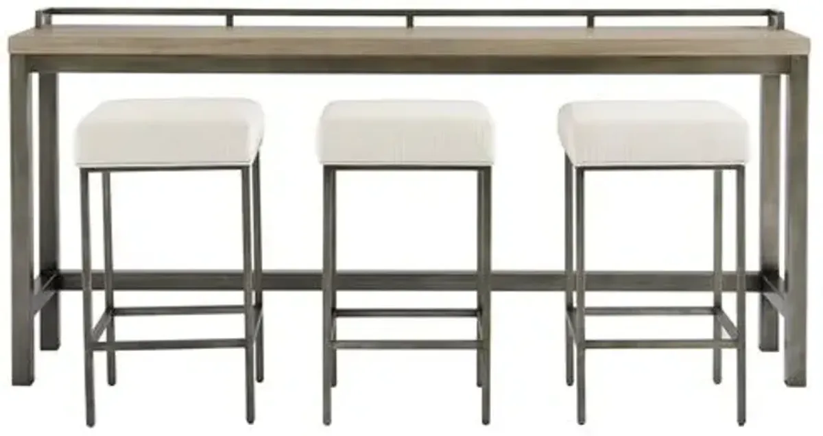 Asst. of 4 Mitchell Console with Stools - Ivory