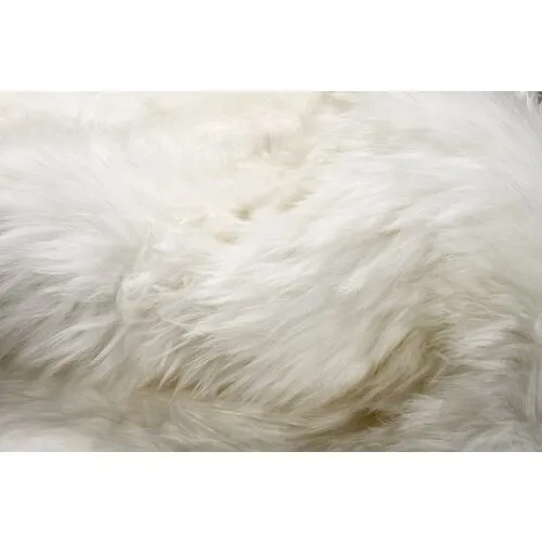 5'x5' round New Zealand Sheepskin Rug - Natural - White - White