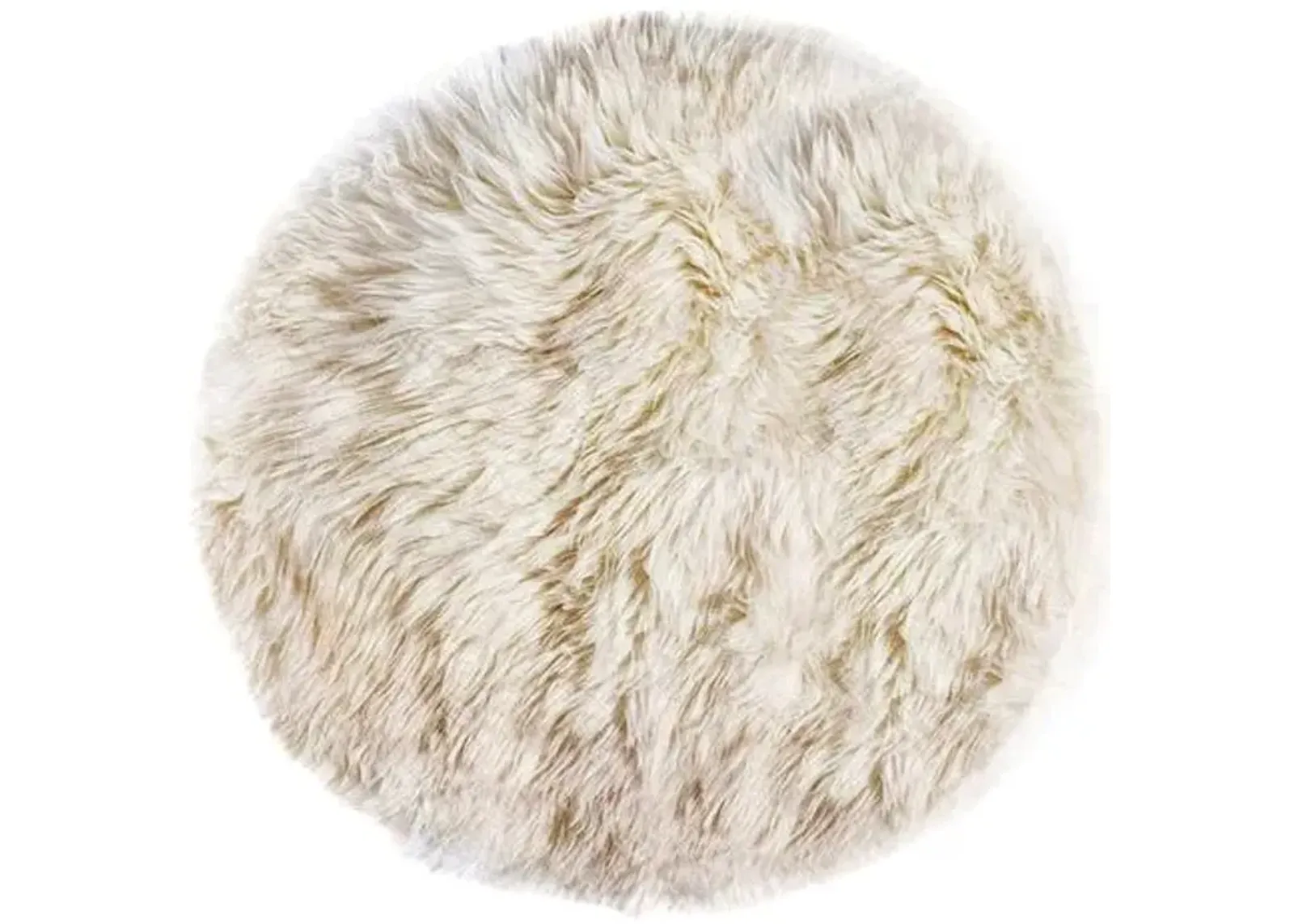 5'x5' round New Zealand Sheepskin Rug - Natural - White - White