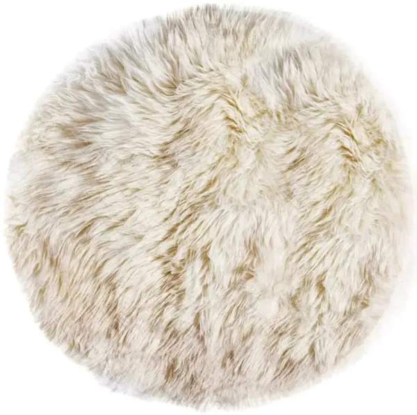 5'x5' round New Zealand Sheepskin Rug, Natural