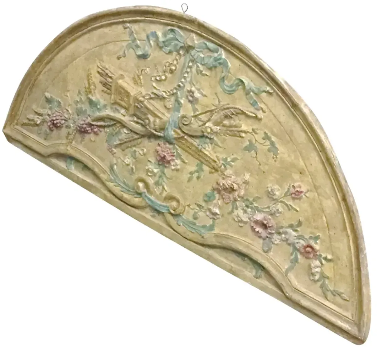 Floral Bow-Quiver Arched Transom Plaque - Vermilion Designs - Beige