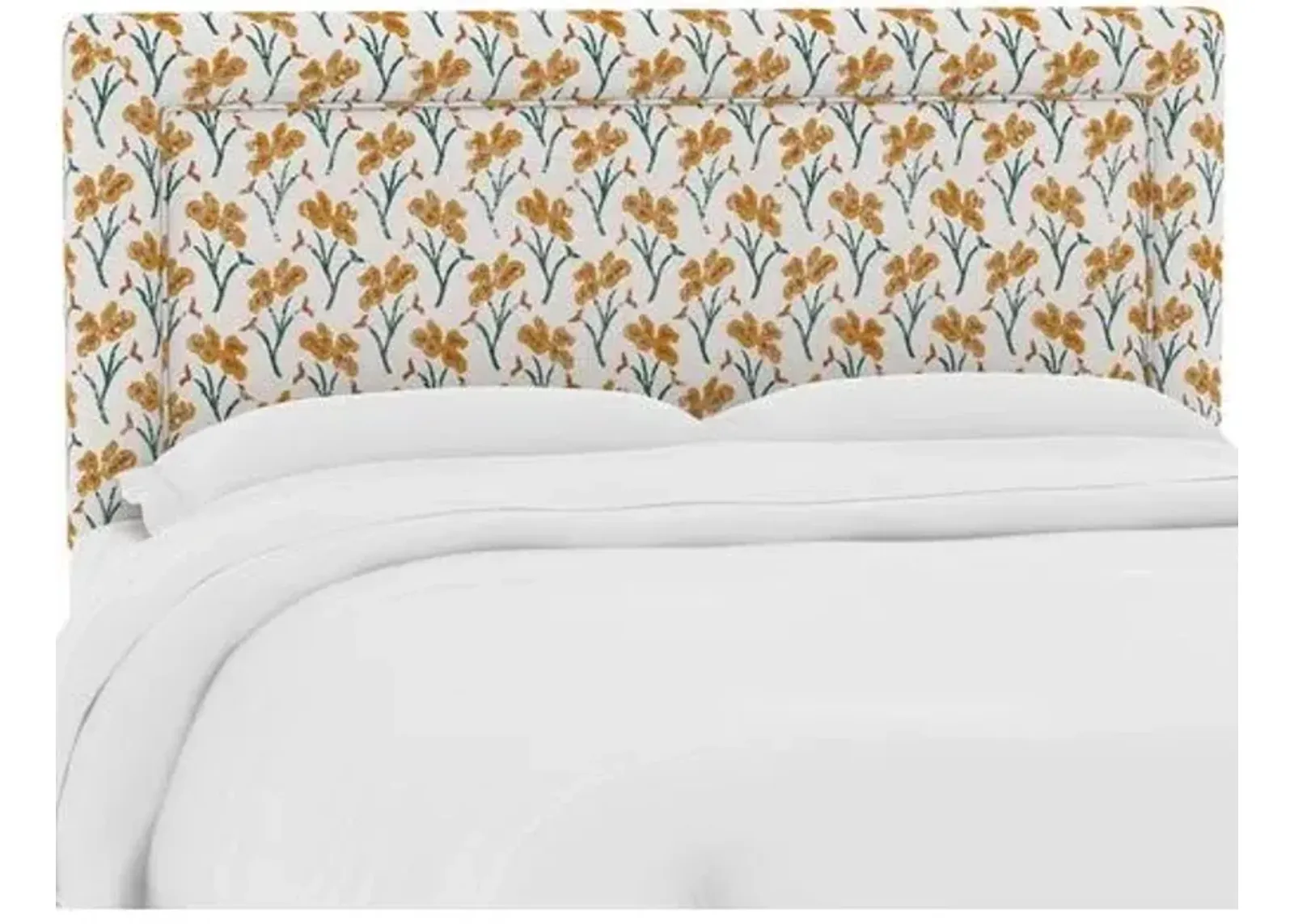 Collins Headboard - Marigold Floral - Handcrafted - Yellow