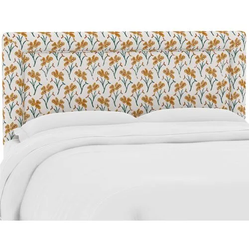 Collins Headboard - Marigold Floral - Handcrafted - Yellow