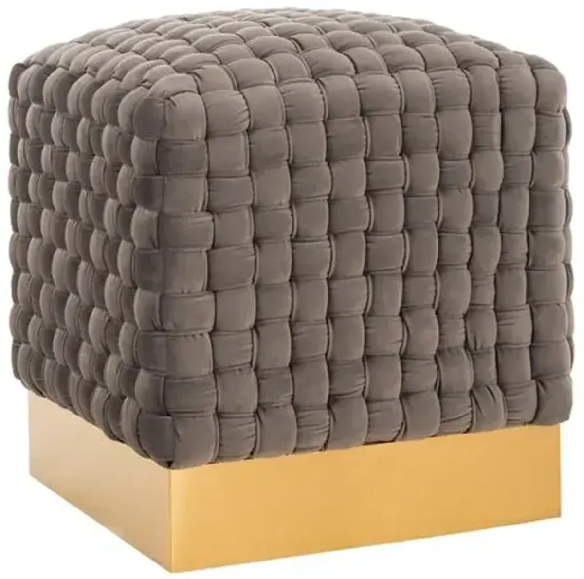 Cora Ottoman - Dark Gray Velvet