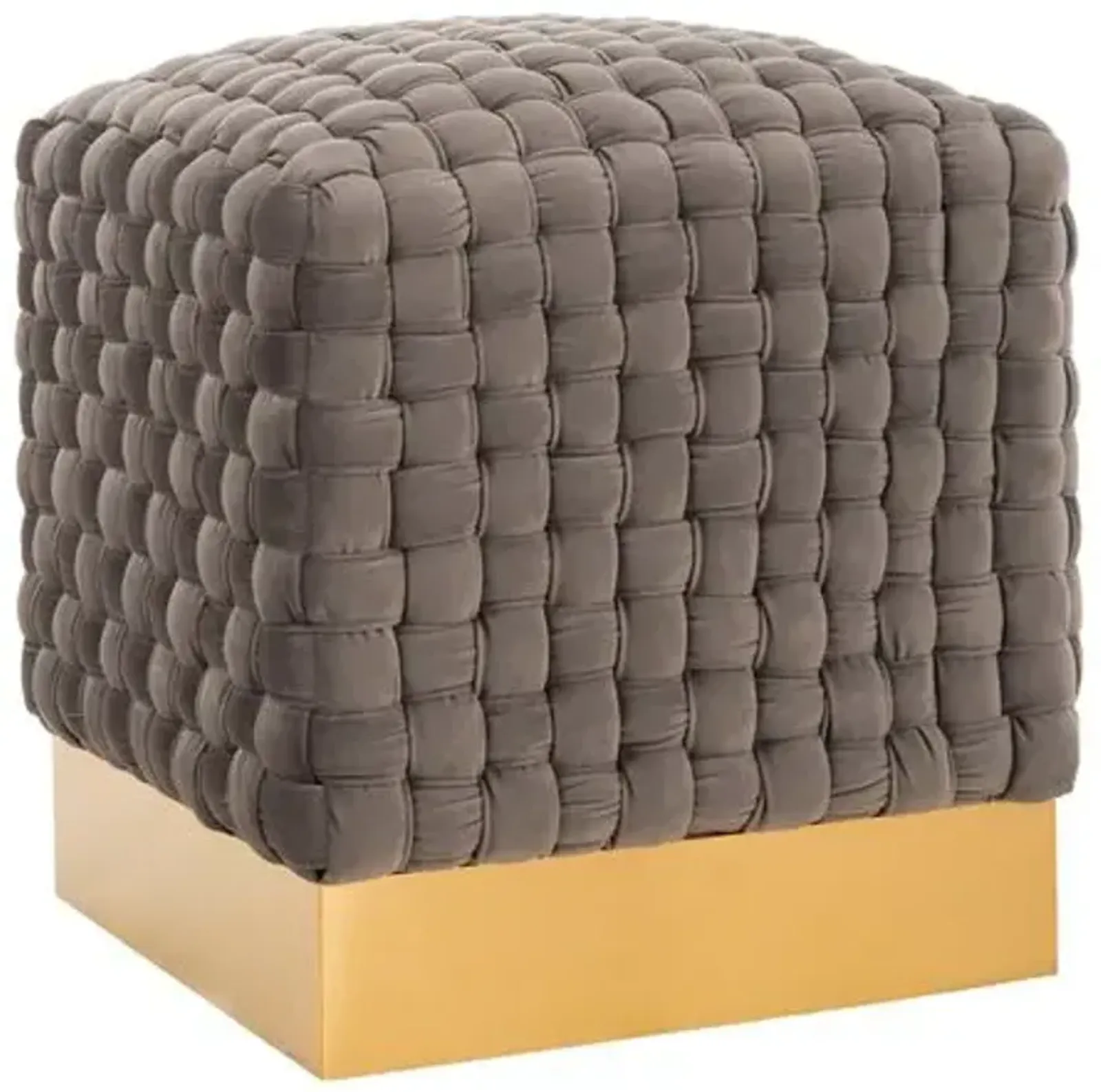 Cora Ottoman - Dark Gray Velvet