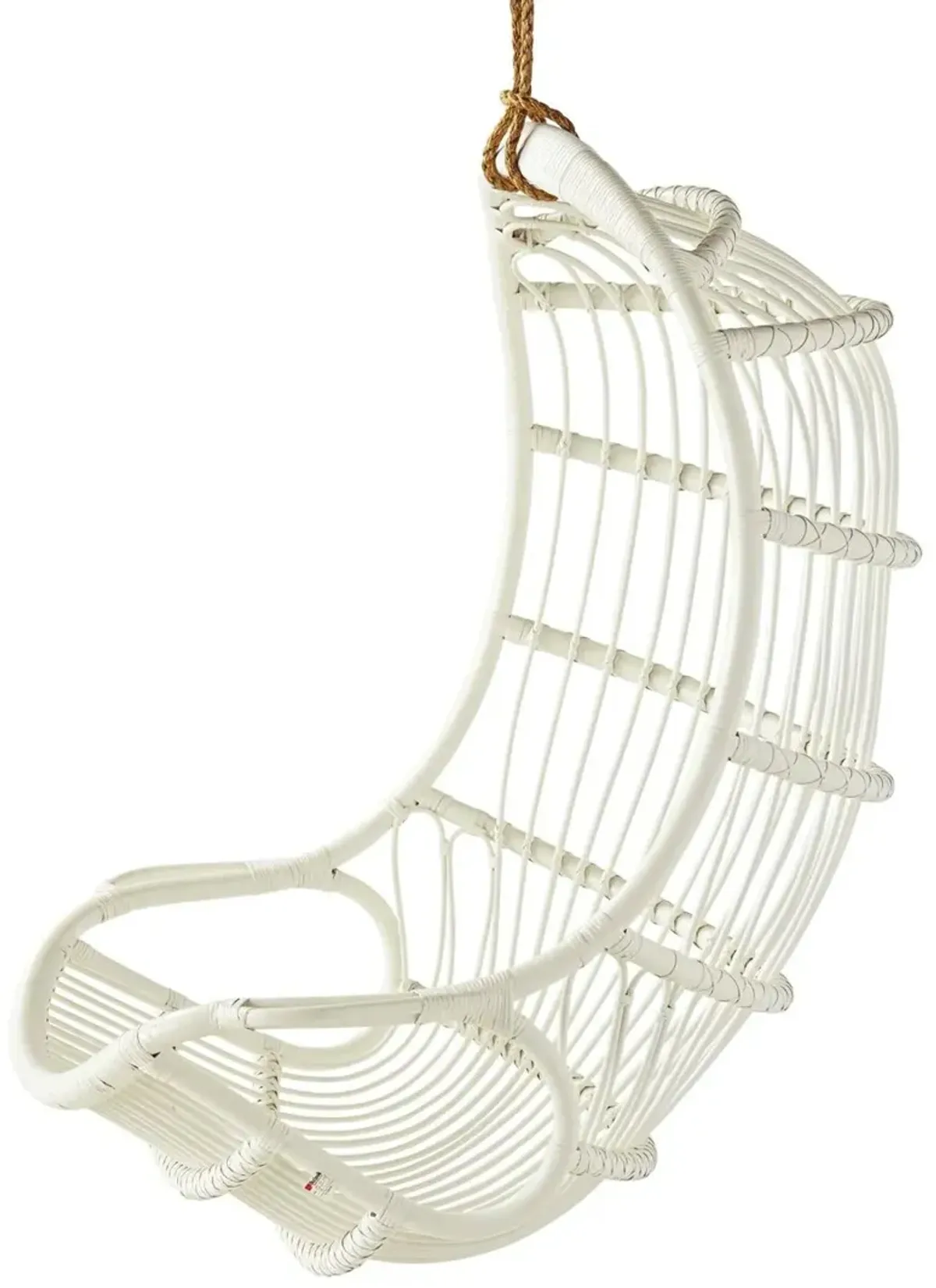 American Rattan Hanging Swing, White