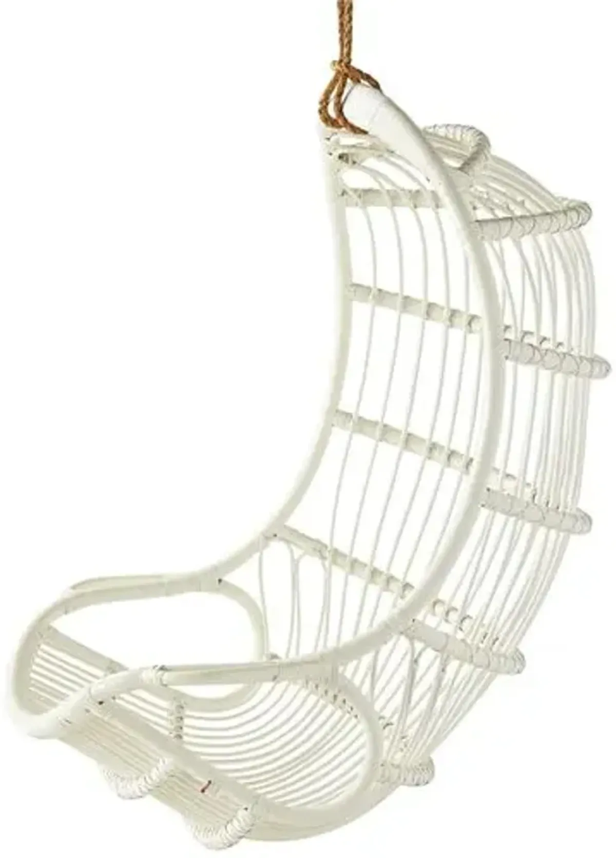 American Rattan Hanging Swing - White - Sika Design