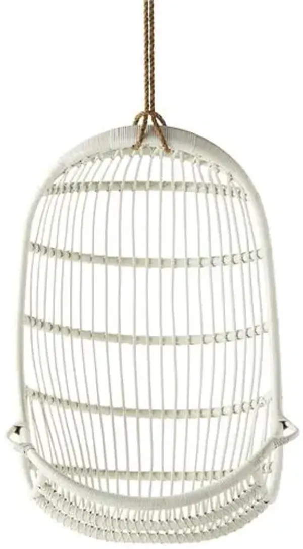 American Rattan Hanging Swing - White - Sika Design