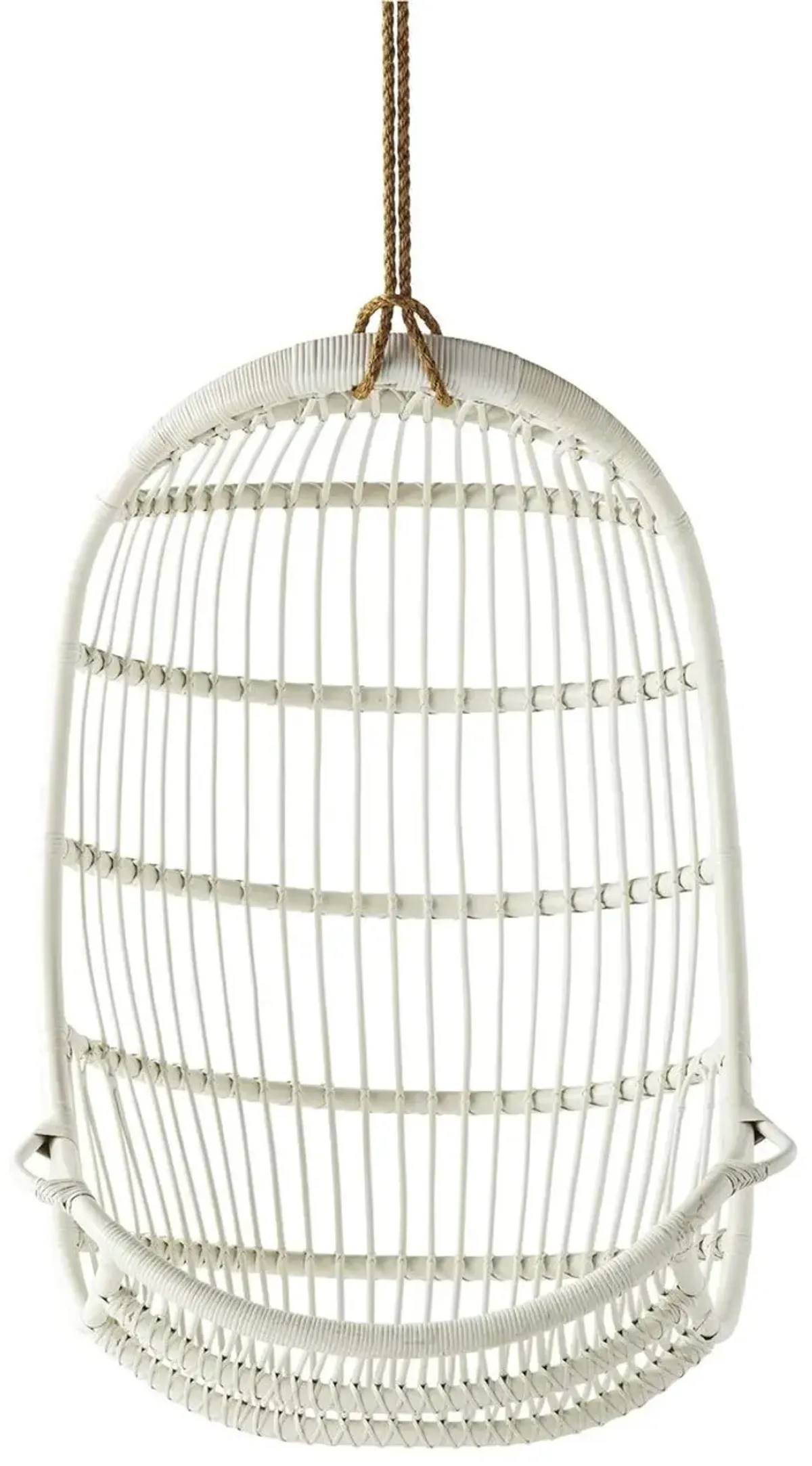 American Rattan Hanging Swing, White