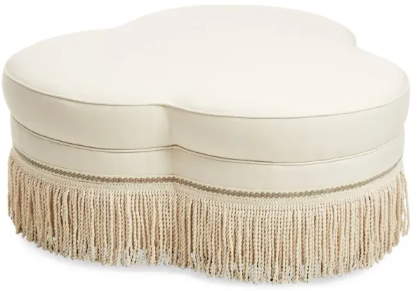 Portsmouth Ottoman, Cream Linen