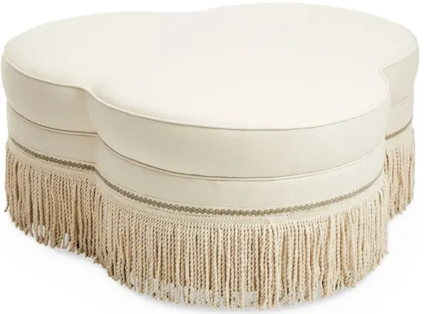 Portsmouth Ottoman, Cream Linen