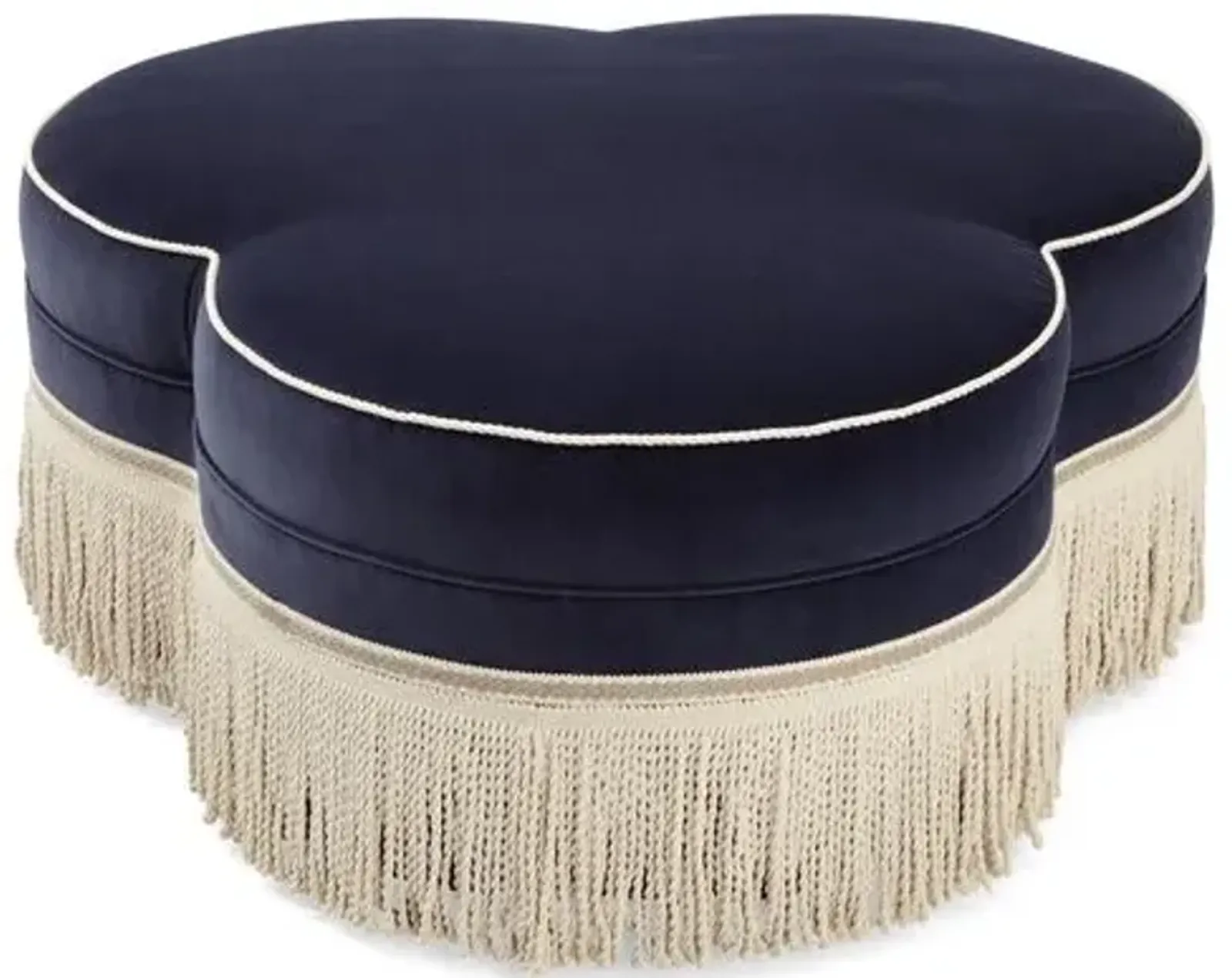 Portsmouth Ottoman - Navy Velvet - Blue