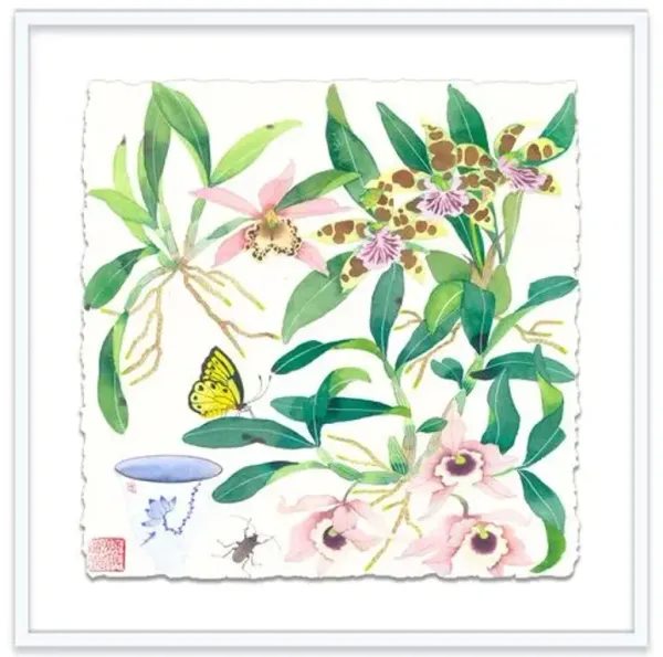 Gabby Malpas - Orchids & Teacup Painting - Pink