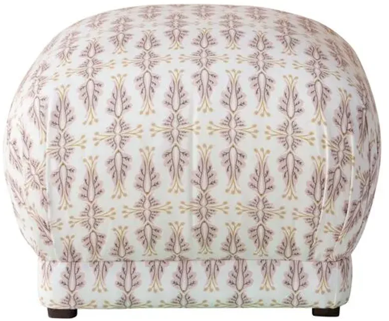 Benton Ottoman - Blush/Gold - Cloth & Company - Handcrafted - Pink