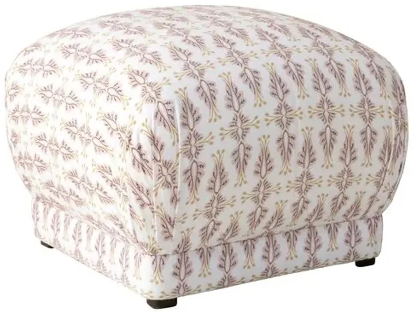 Benton Ottoman - Blush/Gold - Cloth & Company - Handcrafted - Pink