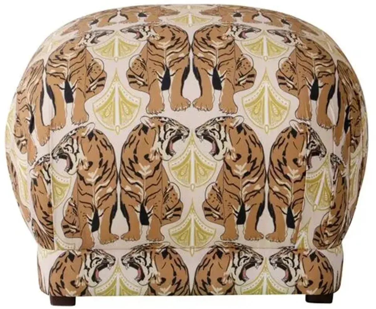 Benton Ottoman - Blush Tiger - Cloth & Company - Handcrafted - Pink