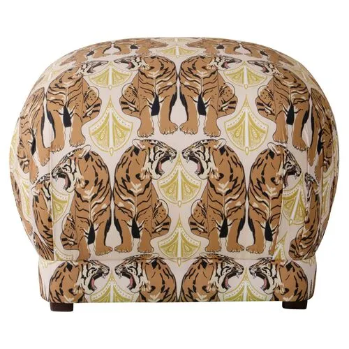 Benton Ottoman - Blush Tiger - Cloth & Company - Handcrafted - Pink