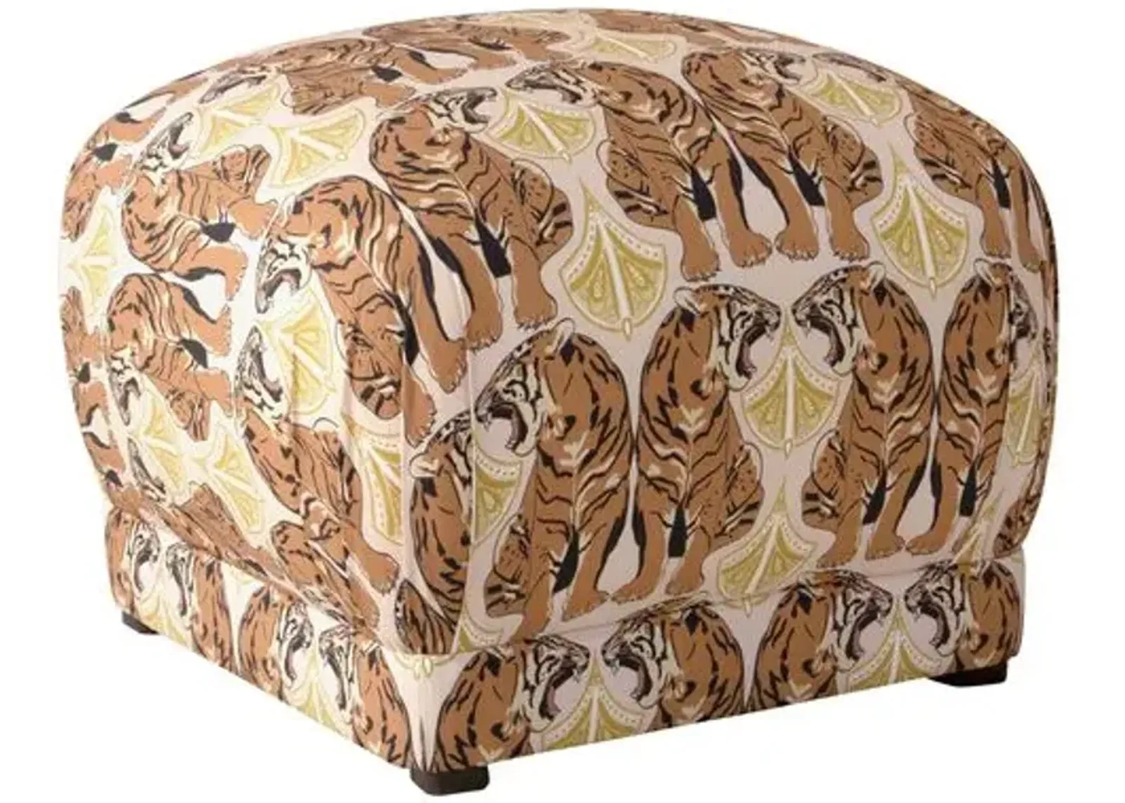 Benton Ottoman - Blush Tiger - Cloth & Company - Handcrafted - Pink