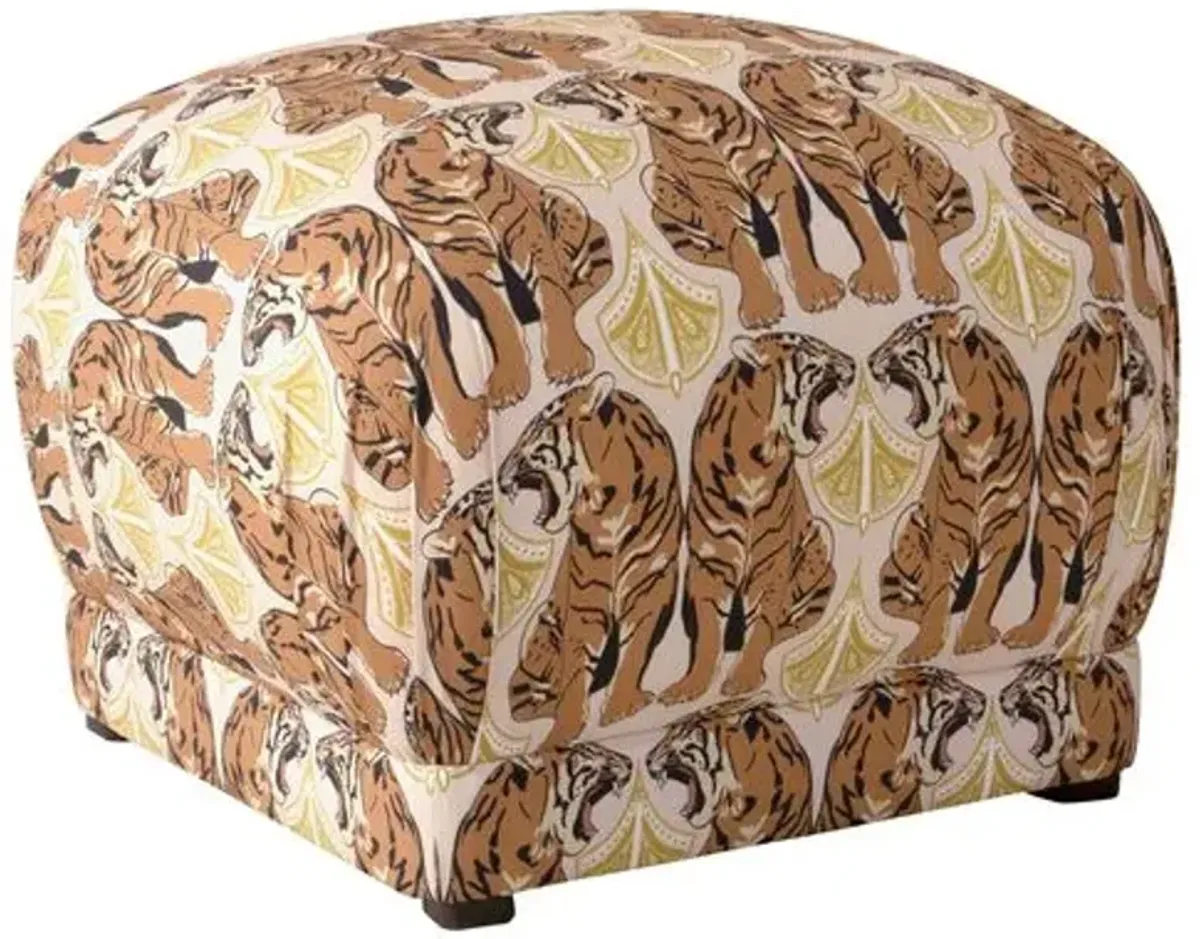 Benton Ottoman - Blush Tiger - Cloth & Company - Handcrafted - Pink