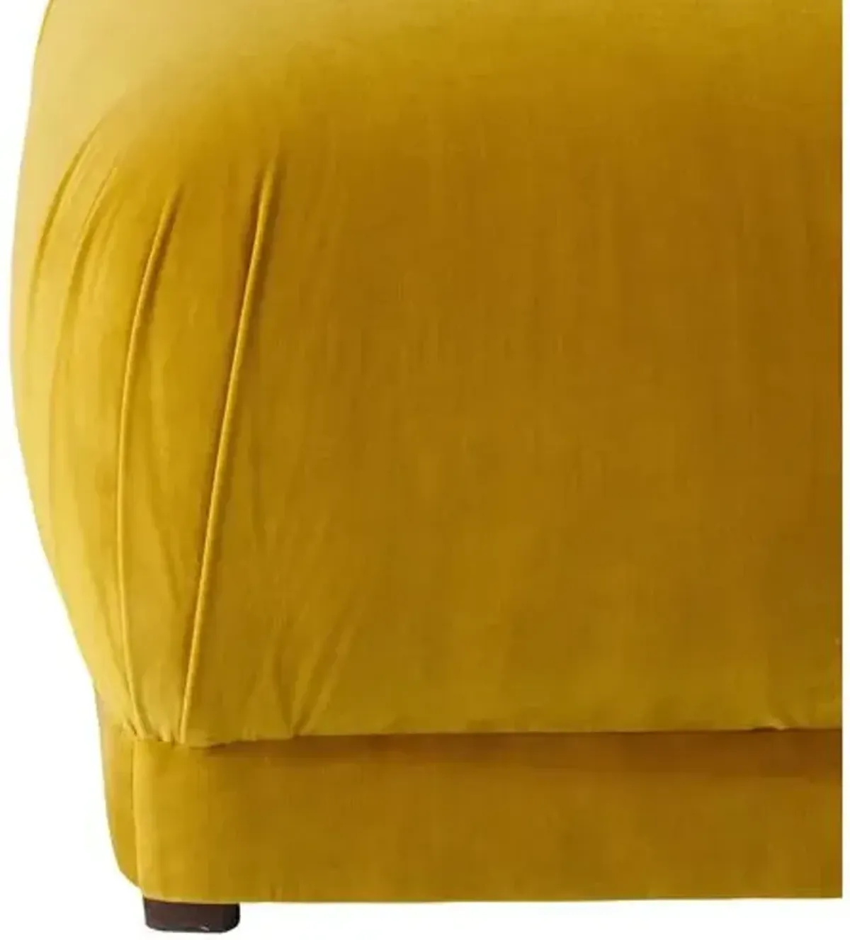 Benton Velvet Ottoman - Citronella - Cloth & Company - Handcrafted - Yellow