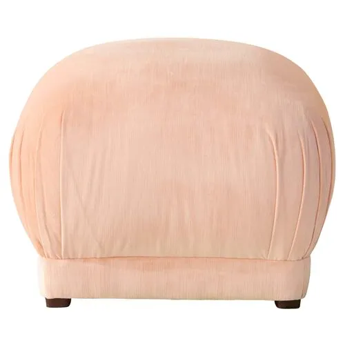 Benton Ottoman - Blush Velvet - Cloth & Company - Handcrafted - Pink