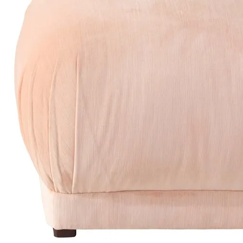 Benton Ottoman - Blush Velvet - Cloth & Company - Handcrafted - Pink