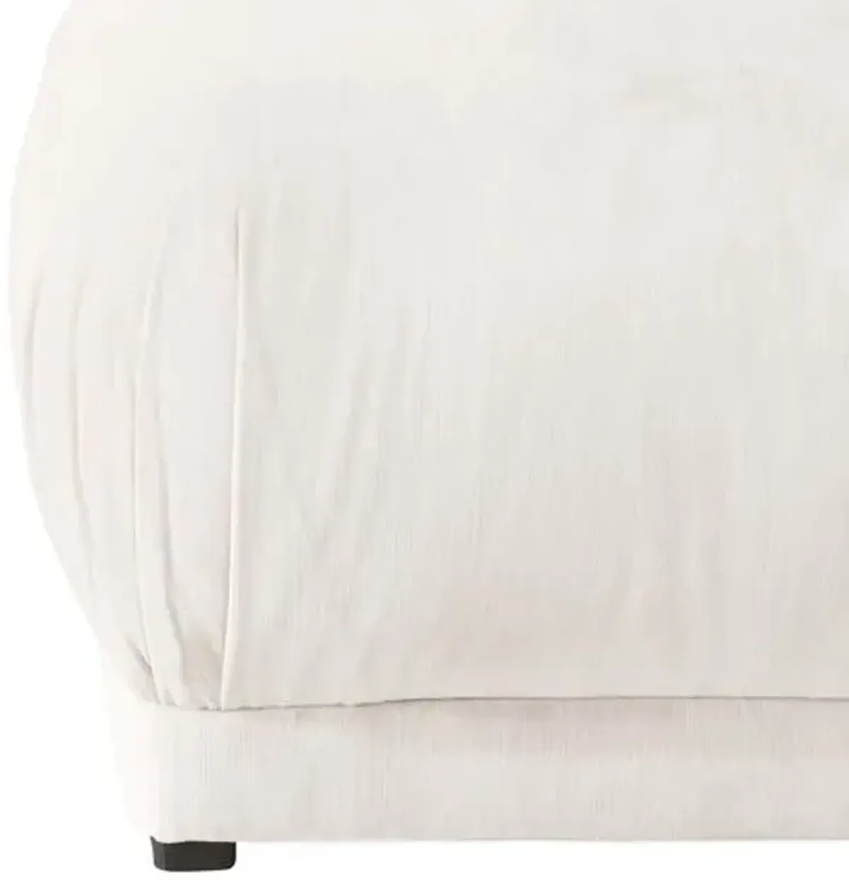 Benton Ottoman - Pure Snow Velvet - Cloth & Company - Handcrafted - White