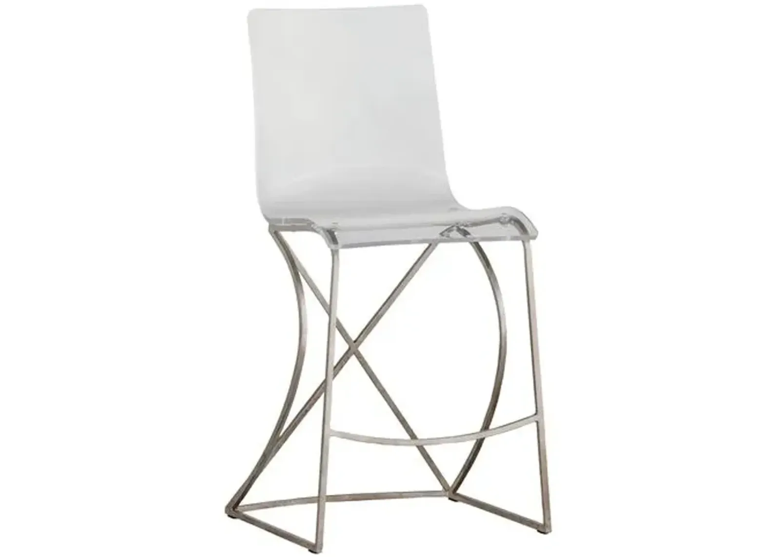 Johnson Counter Stool - Silver/Clear - Gabby