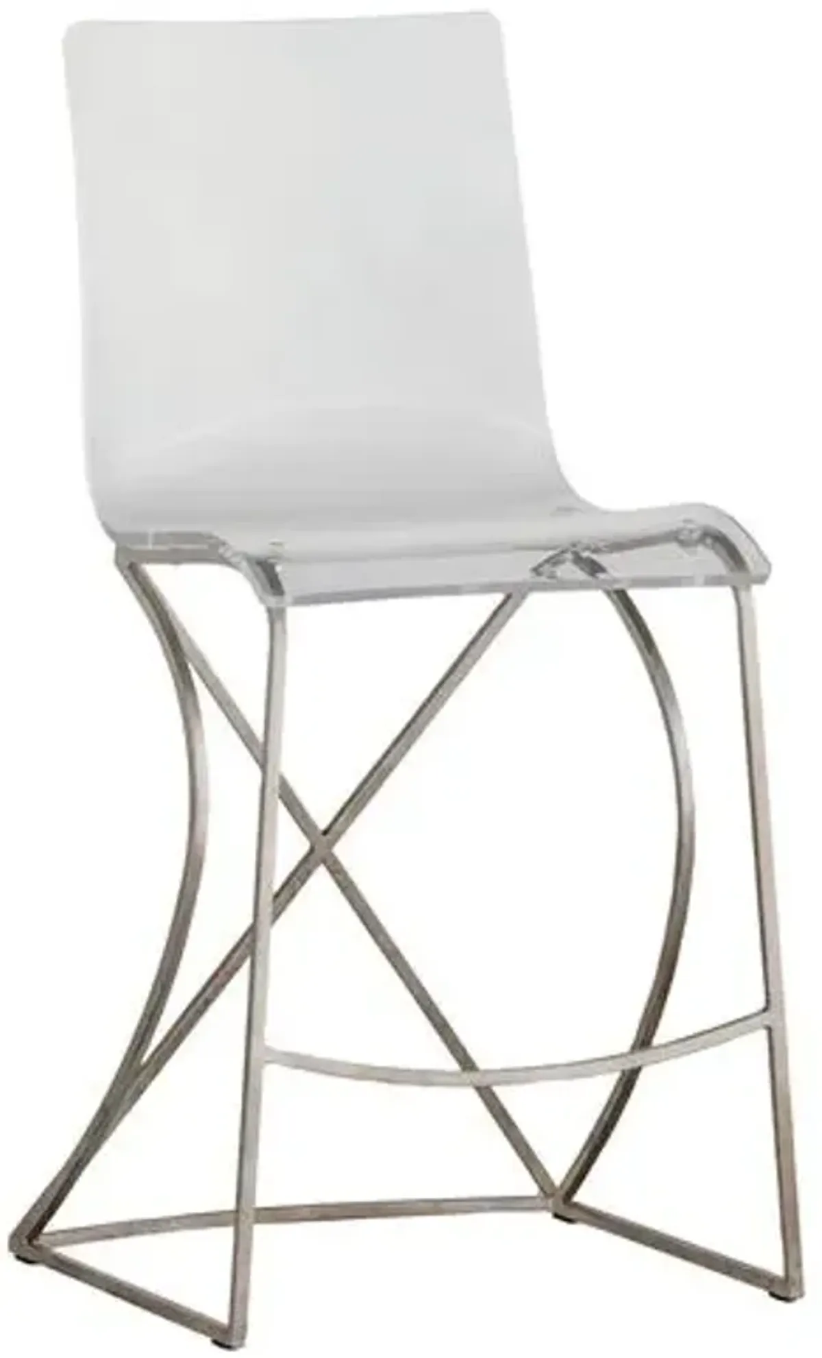 Johnson Counter Stool - Silver/Clear - Gabby