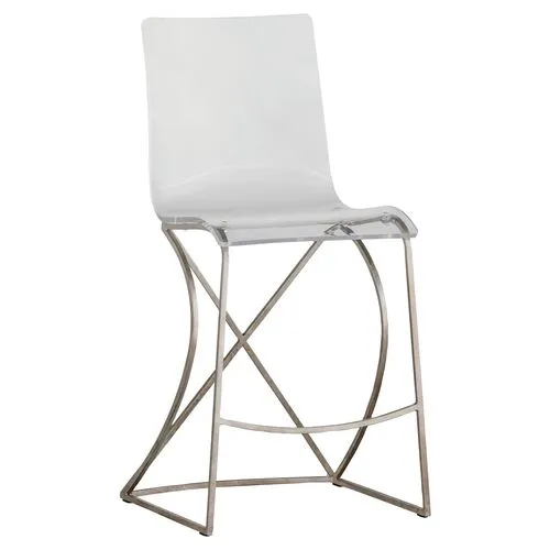 Johnson Counter Stool - Silver/Clear - Gabby