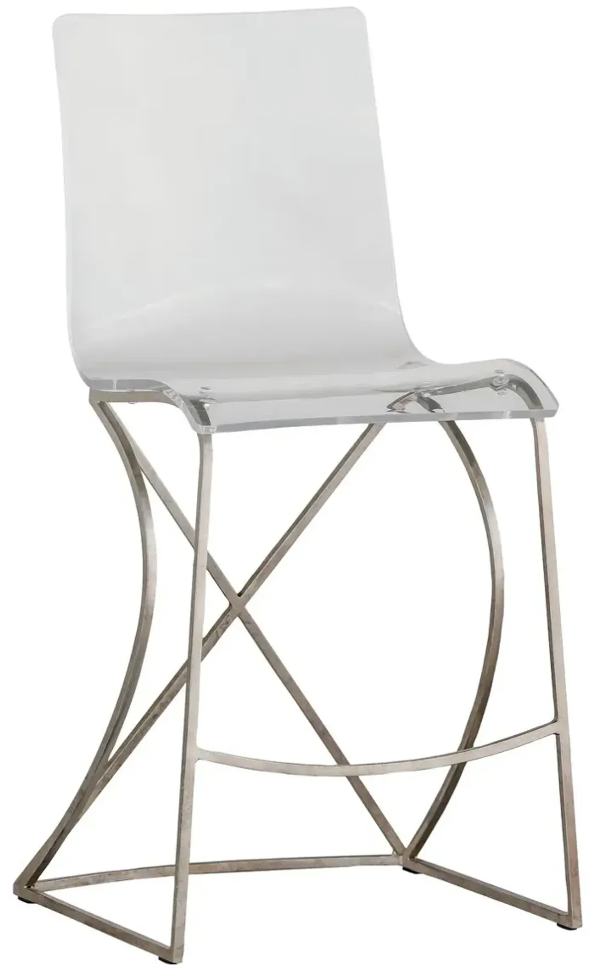 Johnson Counter Stool - Silver/Clear - Gabby