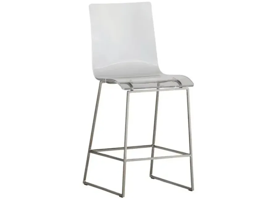 King Acrylic Counter Stool - Silver - Gabby