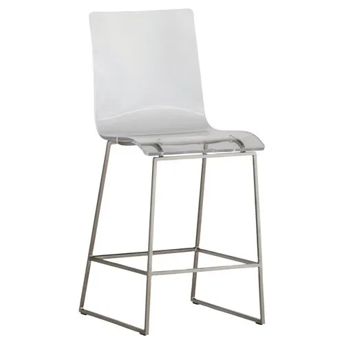 King Acrylic Counter Stool - Silver - Gabby