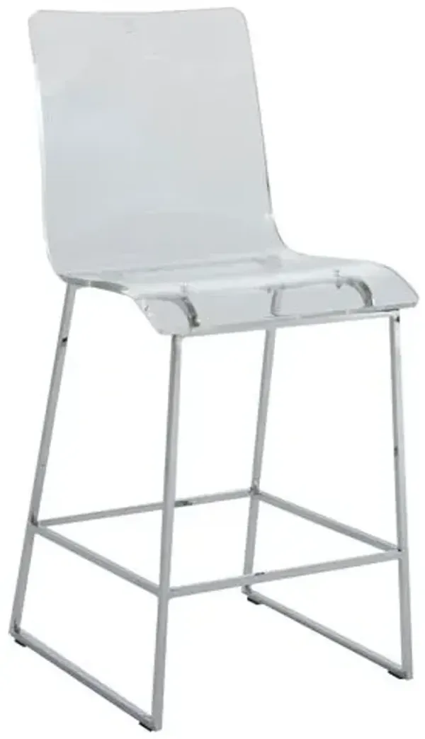 Audie Counter Stool - Silver/Clear - Gabby