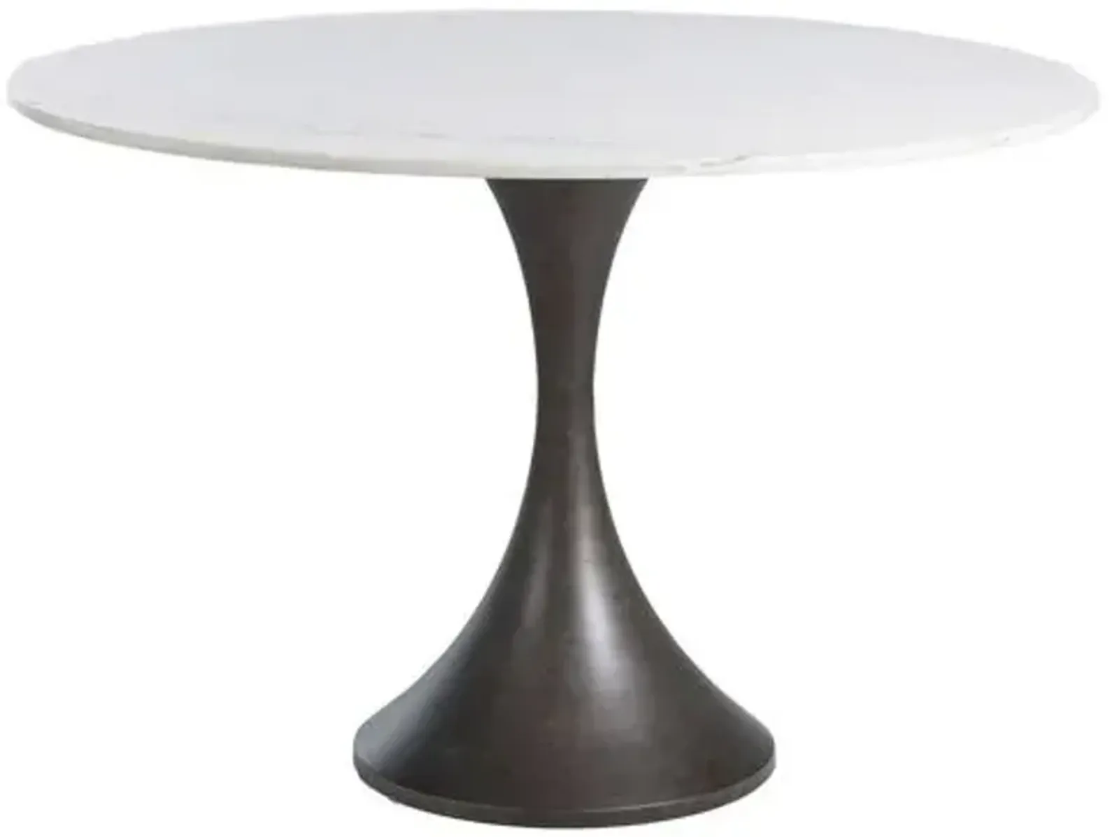 Cortez 48" Marble Bistro Table - White - Gabby