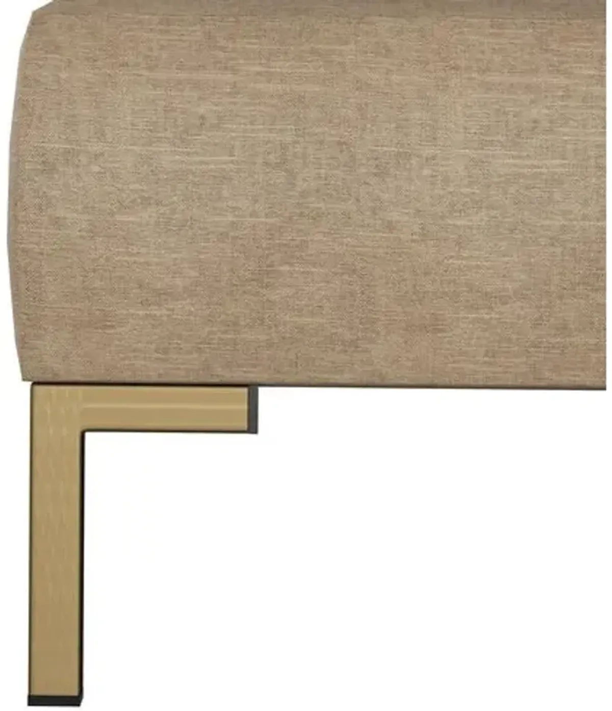 Smith Platform Bed - Sand Linen - Cloth & Company - Handcrafted - Beige - Mattress Required, Upholstered