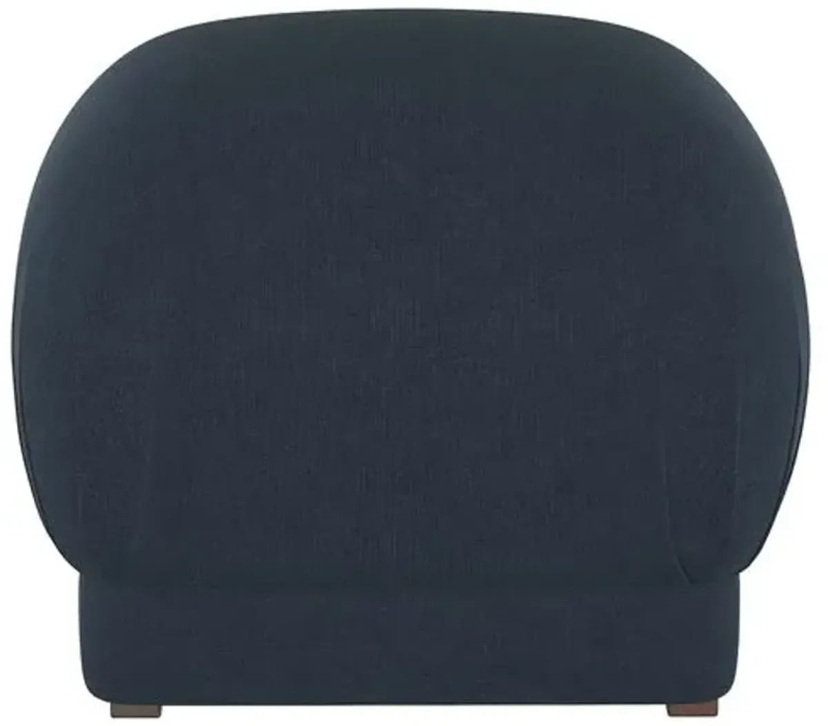 Benton Ottoman - Linen - Handcrafted - Blue