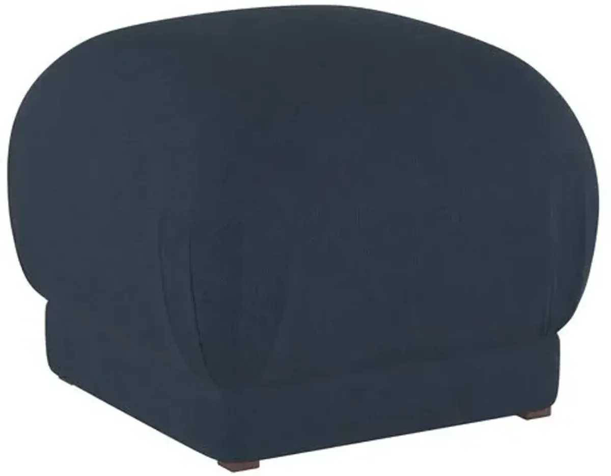 Benton Ottoman - Navy - Cloth & Company - Handcrafted - Blue