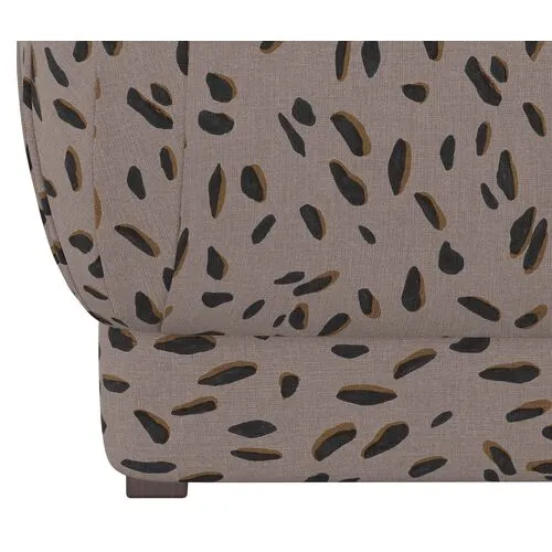 Benton Ottoman - Taupe Dot - Cloth & Company - Handcrafted - Beige