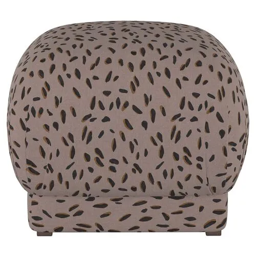 Benton Ottoman - Taupe Dot - Cloth & Company - Handcrafted - Beige