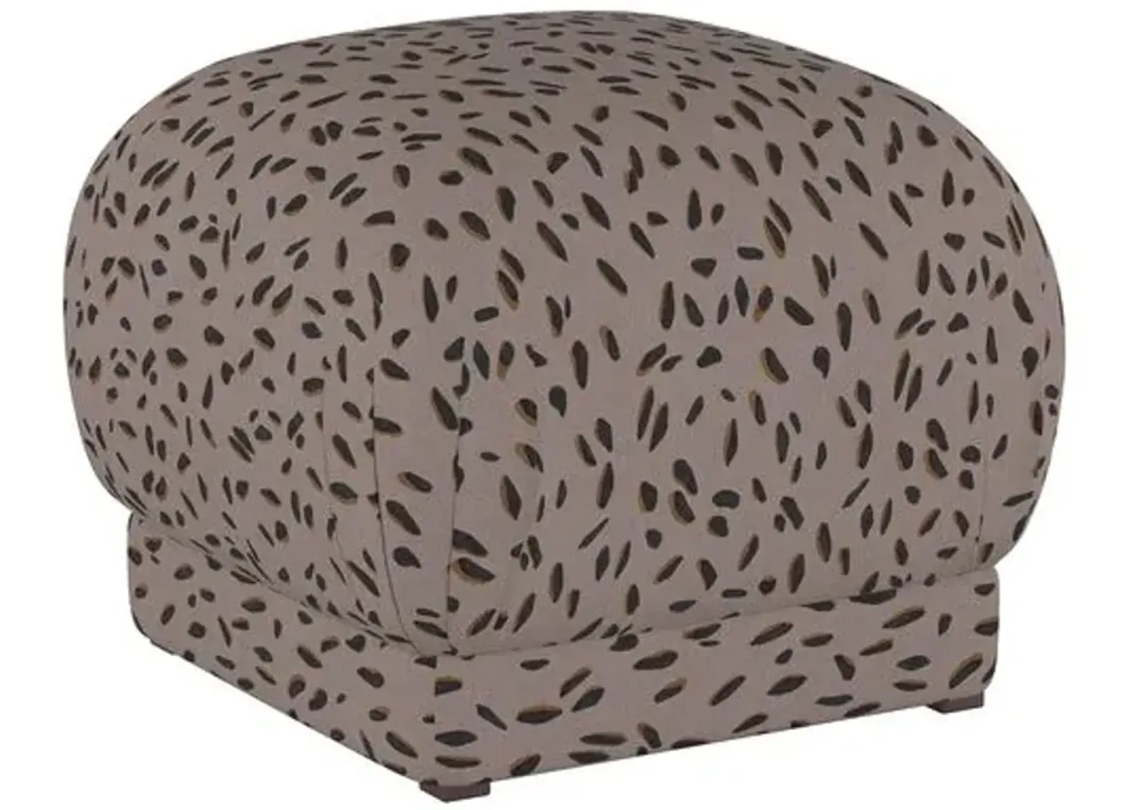 Benton Ottoman - Taupe Dot - Cloth & Company - Handcrafted - Beige