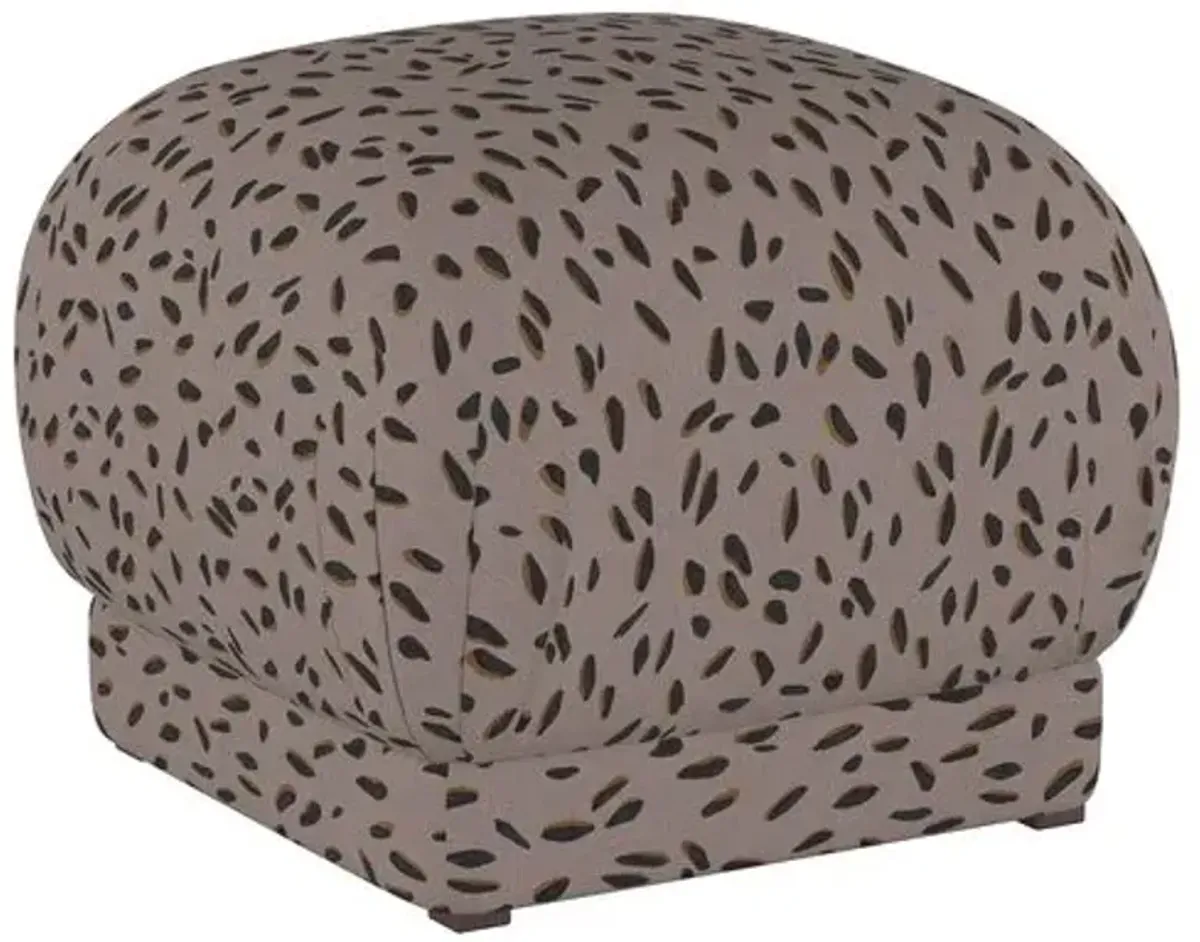 Benton Ottoman - Taupe Dot - Cloth & Company - Handcrafted - Beige