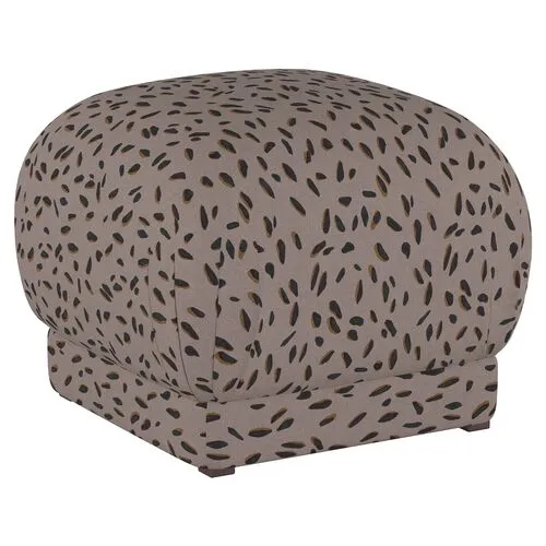 Benton Ottoman - Taupe Dot - Cloth & Company - Handcrafted - Beige