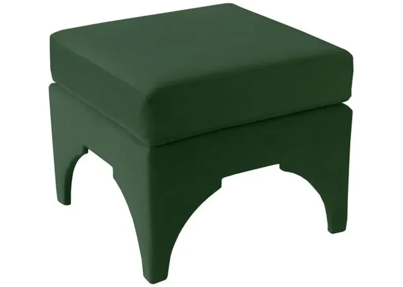 Maude Pillow-Top Ottoman - Emerald Velvet - Cloth & Company