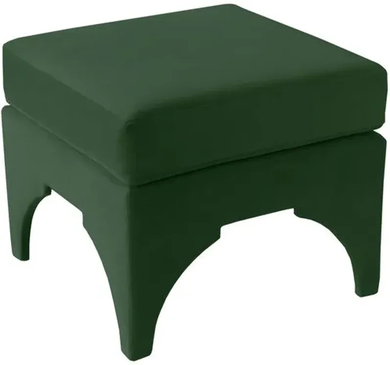 Maude Pillow-Top Ottoman - Emerald Velvet - Cloth & Company