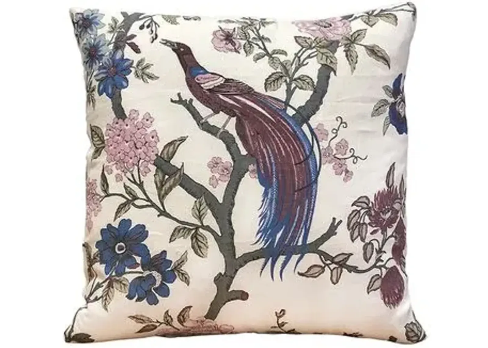 Claudine 20x20 Bird Pillow - Plum/Ivory - Kim Salmela