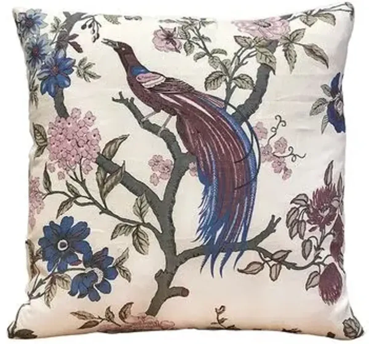 Claudine 20x20 Bird Pillow - Plum/Ivory - Kim Salmela