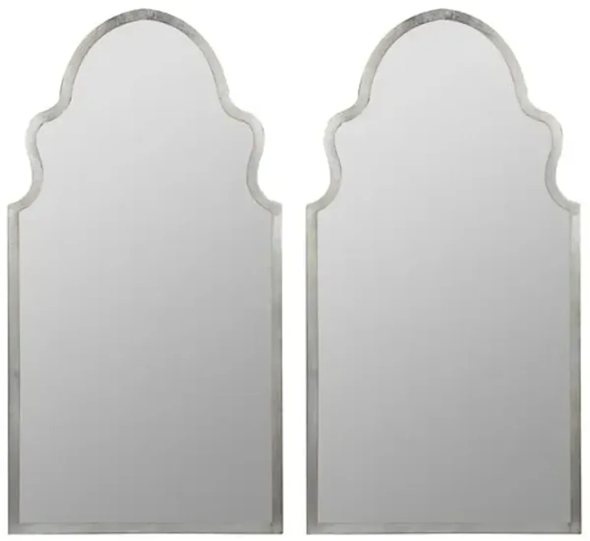 Set of 2 Bianca Wall Mirrors - Silver