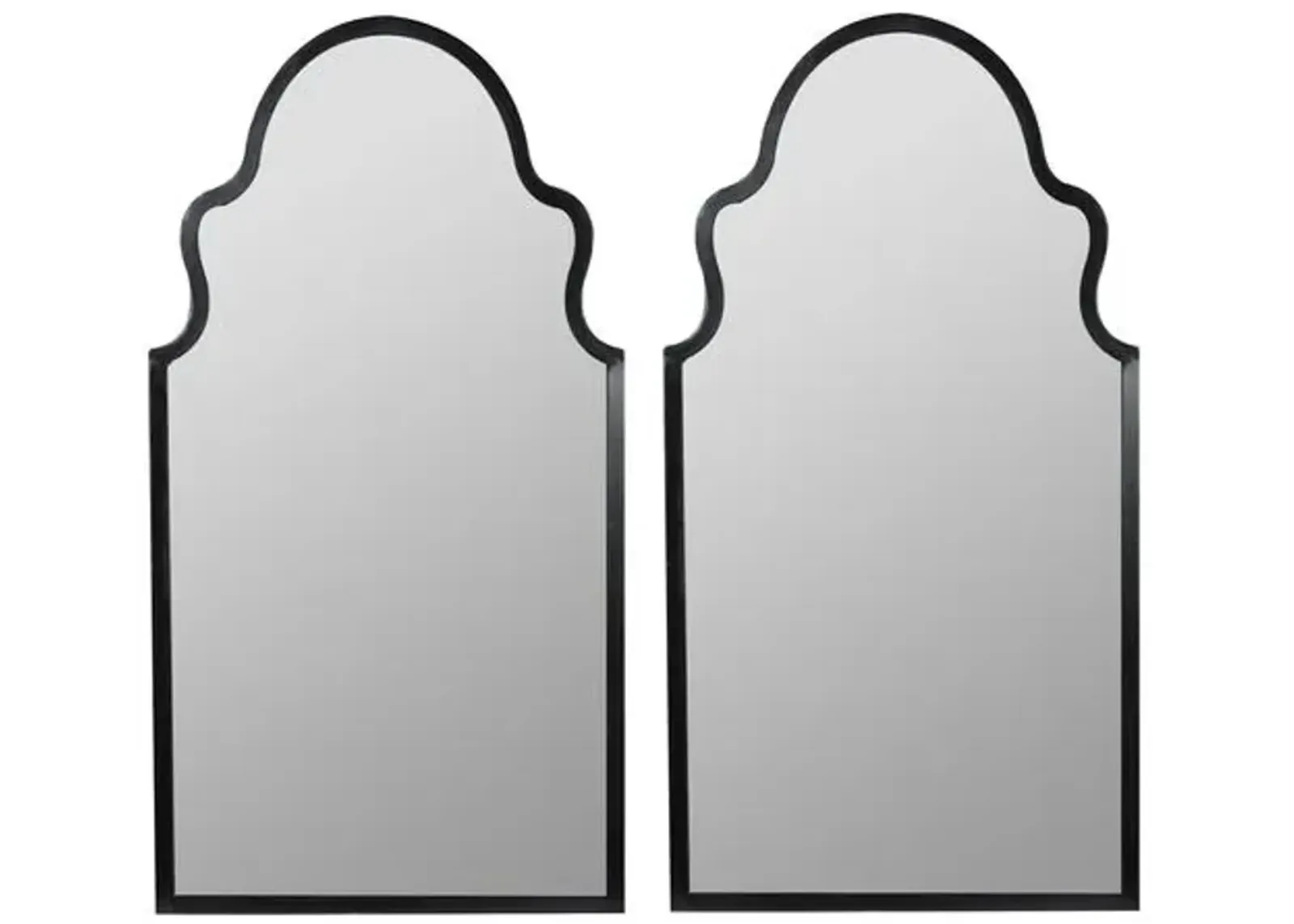 Set of 2 Bianca Wall Mirrors - Black