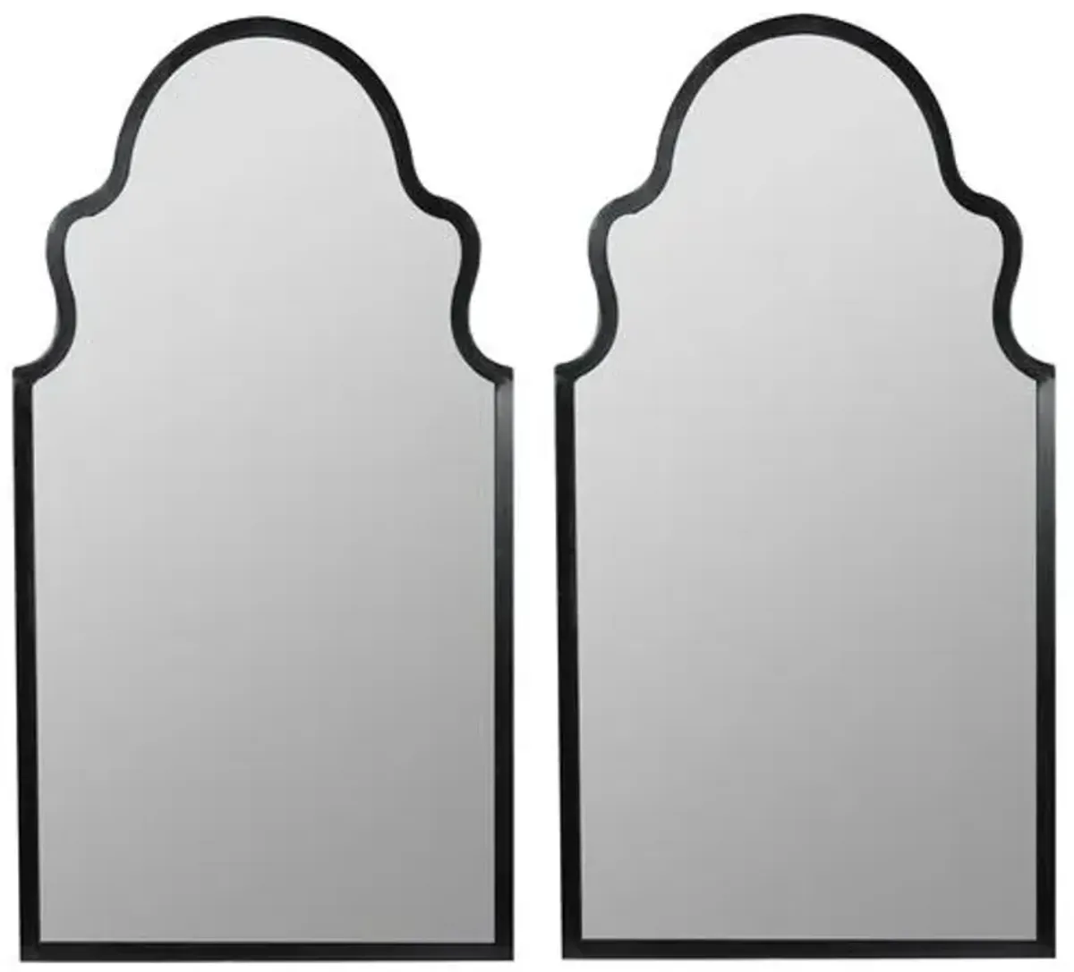 Set of 2 Bianca Wall Mirrors - Black